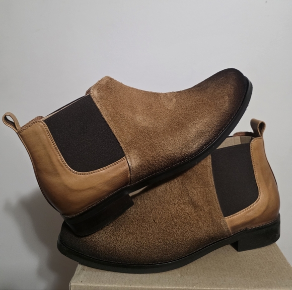 Men\'s Brown Chelsea Boots - Suede Leather Slip-On main image 4